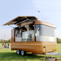Food Truck, Remorque à café, Camion de vente ambulante, Fourgon de restauration, Remorque alimentaire vintage, avec cuisine entièrement équipée pour hot-dogs, snacks, boissons