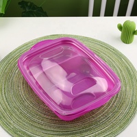Boîte à Lunch jetable en plastique, à emporter, 2 compartiments, moins cher boîte à Lunch en plastique transparent