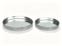 Ensemble de plateaux en métal argenté avec base miroir, plateaux décoratifs miroir pour bijoux, cosmétiques, desserts, table, décoration de maison, mariage, fête