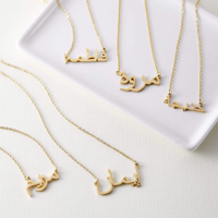 Bijoux de haute qualité en acier inoxydable plaqué or pendentif musulman islamique collier arabe personnalisé