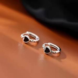 Fashion Jewelry For Women Fine Jewelry Earing Fashion Jewelry Set Silver 925 Jewelry Sterling Silver 925Jewellery <b>Black</b> Heart - Product Image 3