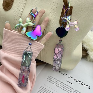 Pendentif chien <span class=keywords><strong>ballon</strong></span> coloré, porte-clés exquis, nouveauté très vendue, sac en maille pour rouge à lèvres en acier inoxydable - Product Image 4