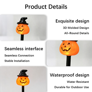 Black Hat Pumpkin Halloween LED Ground <strong>Plug</strong> <strong>Lights</strong> Waterproof Glowing Solar Battery Powered Outdoor Courtyard Decoration <strong>Lights</strong> - Product Image 2