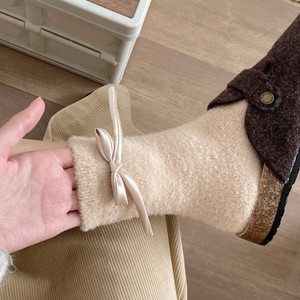 Chaussettes longues de luxe en cachemire de vison avec nœud Coquette, chaudes pour l'hiver, au-dessus du genou, douces et duveteuses, style Balletcore, pour femme - Product Image 4