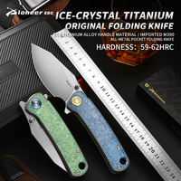 Couteau en titane cristallin de conception originale PioneerEDC, lame M390, couteau de poche pour l'autodéfense, couteau tactique en titane premium EDC