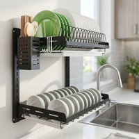 Organisateur d'accessoires de cuisine BX, égouttoir mural, support de rangement de cuisine, égouttoir à vaisselle