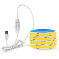 5V COB LED bande lumineuse 320LEDs/M capteur tactile Dimmable USB Flexible LED ruban ruban adhésif bricolage miroir TV rétro-éclairage veilleuse
