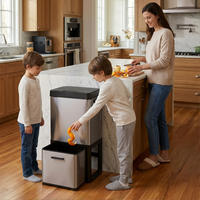 Poubelle automatique à séparation sec-humide 80L, seau à induction double couche, capteur intelligent, poubelle intelligente