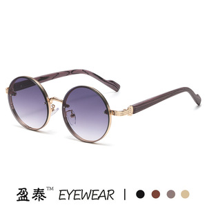 Gafas de sol con montura redonda de metal UV400 para hombre estilo punk a la moda - Product Image 4
