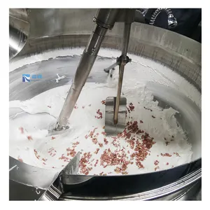 Olla de cocina automática comercial grande industrial con agitador, hervidor de cocina eléctrico para dulces de turrón