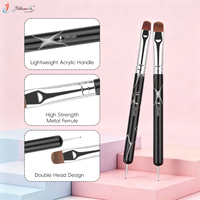 Pinceles Franceses con Diseño de Mármol Negro/Blanco Yihuale, Doble Punta, para Decoración de Uñas, Pintura con Diamantes de Imitación, Herramientas para Manicura DIY