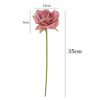 Bunga Mawar Buatan 35cm Mewah dengan Sentuhan Realistis, Tekstur Timbul, untuk Dekorasi Rumah, Meja, Buket Pernikahan