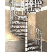 CBMMart Escalier en colimaçon moderne en acier personnalisé Colonne d'intérieur de haute qualité Escalier en colimaçon en bois Bande de roulement en acier