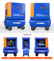7 bar 8 bar 10 bar Mini compresseur d'air à vis rotatif à économie d'énergie mobile avec sécheur d'air et roues