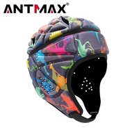 ANTMAX Scrum Cap Casco acolchado suave Casco de rugby Sombrero de fútbol Bandera Casco de fútbol para jóvenes adultos