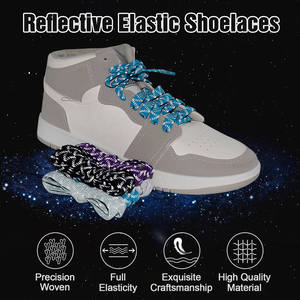 Wegoodzf Tùy Chỉnh Chất Lượng Cao Phản Quang Đàn Hồi Thể Thao Phẳng Dây Giày Sáng Polyester Sáng Phụ Kiện Cho Giày Đôi - Product Image 4