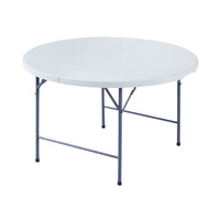 Tables pliantes rondes en HDPE de 4, 5 et 6 pieds, robustes, pour événements, mariages et banquets