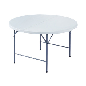 Tavolo Pieghevole Rotondo in HDPE da 4, 5, 6 Piedi per Matrimoni e Banchetti, Tavolo Pieghevole in Plastica Resistente per Eventi e Feste - Product Image 1