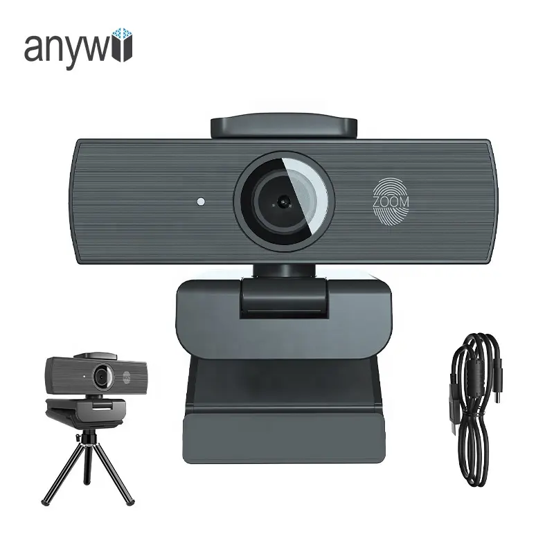 Anywii kamera web komputer autofokus, kamera web dengan mikrofon pengurang kebisingan, pelindung privasi, webcam pc untuk siaran langsung 4k pc