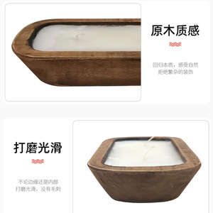 Bol à bougie parfumée ovale en <span class=keywords><strong>bois</strong></span> de Paulownia de Chine, style vintage campagnard, également utilisable comme corbeille à fruits - Product Image 5
