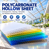 Plaque alvéolaire transparente en polycarbonate, épaisseur personnalisée, panneau PC haute résistance, matériau de toiture pour éclairage naturel, fournisseur