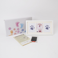 Cadre photo commémoratif pour animaux de compagnie, empreintes de pattes de chat et de chien, peinture numérique imperméable, design tendance, utilisation sur table, en pin de Nouvelle-Zélande blanc