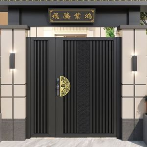 Panel de valla de privacidad de aluminio curado perforado con diseño de puerta principal de jardín, trellis de pared y corte láser - Product Image 3