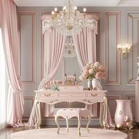 Table à langer extensible et réglable de style européen de luxe avec miroir et tiroirs pour chambre à coucher, hôtel et appartement
