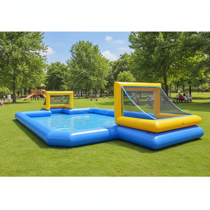 Надувное футбольное поле KARRY Giant из ПВХ по заводской цене с водной горкой и мыльной пленкой, грузоподъемность 300-500 кг, для детей 2-10 лет - Product Image 2