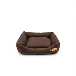 Cuccia per Animali Domestici di Lusso con Motivo Tigre Goffrato in Pelle Scamosciata Marrone Scuro YM7946 - Product Image 2