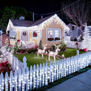 Luces <span class=keywords><strong>Solares</strong></span> LED en Forma <span class=keywords><strong>de</strong></span> Carámbanos Takenoken, Impermeables, para Exteriores, Jardín, Patio, <span class=keywords><strong>Navidad</strong></span>, 9m, Cascada <span class=keywords><strong>de</strong></span> Estrellas, Luces Decorativas <span class=keywords><strong>de</strong></span> Ambiente - Product Image 3