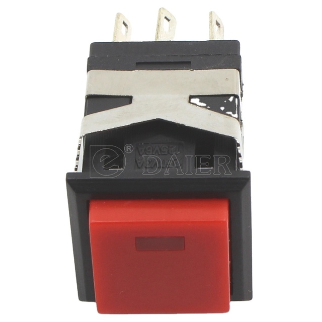 DPDT 3A 250VAC 6A 125VAC 8 Pin Square Momentary ON-(ON) LED Push Button Switch Plastic IP40 KD2-22 CE Rohs CNDaier