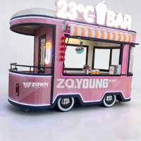 Chariot alimentaire électrique multifonctionnel ZOWN pour les vendeurs de rue, café, boissons, taille personnalisable, design luxueux et tendance