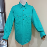 Damen-Arbeitsbluse mit individuellem Logo, 100% Baumwolle, Halbknopfleiste, Langarm, Western-Stil, Doppeltaschen, Western-Hemden