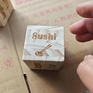 Cross-Border Eco-Friendly Pine Wood Craft Ornament Creative Wooden Date Night Dice Engraving for Wall Sign Wooden Boxes