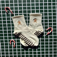 Chaussettes de Pilates et de Yoga Antidérapantes Designer Grip, Personnalisées pour Noël, Conception OEM, Chaussettes de Barre Crew Pilates Respirantes avec Grip