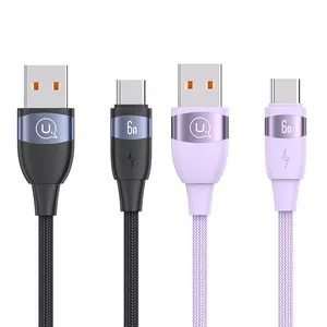 USAMS USB Typ C 6A Schnell ladung aus Aluminium legierung Datenkabel management und Zubehör