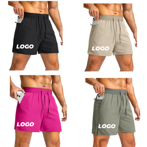 Shorts de sport décontractés pour hommes, respirants, à séchage rapide, avec taille élastique et cordon de serrage, couleur unie, pour la gym et le fitness, taille 5 (pour hommes) - Product Image 1