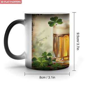 Mug essentiel pour cuisine moderne, noir givré, 11 oz, céramique, tasse magique sensible à la chaleur - Product Image 1
