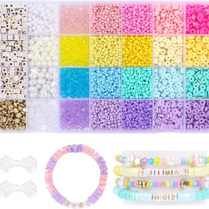 <b>Clay</b> Beads Assortment 6600pcs Round Polymer DIY Bracelet Making Jewelry Craft Kit For Kids And Adults Multicolor <b>Set</b> - Product Image 1