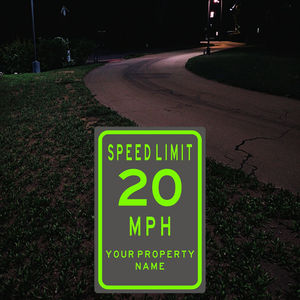 علامة حد السرعة القابلة للتخصيص 20 ميلاً في الساعة لممتلكاتك تعزز السلامة والأناقة - Product Image 3