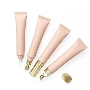 Tubos de brillo labial de lujo al por mayor, tubos de crema para ojos con cabezal masajeador para uso cosmético, diseño exprimible - Product Image 1