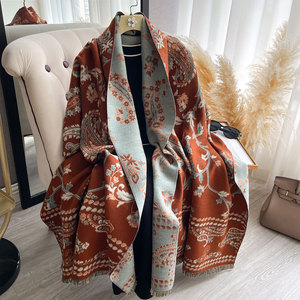 Châles souples de style exotique rétro pour femmes Écharpes à motif cachemire Accessoire tendance respectueux de la peau pour l'hiver pour les hommes et les femmes - Product Image 1