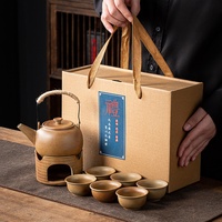 XUANHUI Chai Shao Liang Pot en grès céramique résistant à la chaleur 300 ml, service à thé Kung Fu, théière et tasses, ensemble complet, coffret cadeau, style pastoral