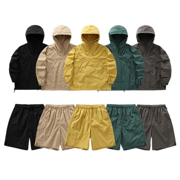 Custom jogging suit windbreaker shorts sets for men 2 piece shorts set summer clothing