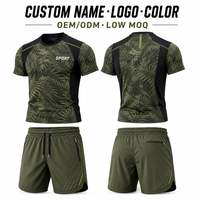 Vêtements d'entraînement de sport personnalisés OEM, 100% polyester, respirants, anti-transpiration, t-shirt et short de sport