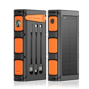 Portable Multifunction Solar Hand-cranked Power Bank 30000mah Outdoor Emergency PD20w Battery Charger Fast Charge