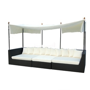 Sueño <span class=keywords><strong>tumbona</strong></span> sofá <span class=keywords><strong>reclinable</strong></span> Sillas Para Piscina de jardín de ratán cama de mimbre blanco Chaise Lounge cabaña - Product Image 1