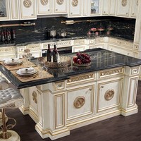 Afrique du sud Villa Ouverte Style Armoires De Cuisine Professionnel Personnalisé Acrylique Moderne Armoires De Cuisine Avec Îlot