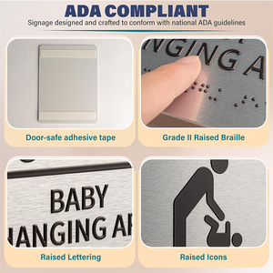 Signalisation braille de toilettes d'orientation ada signe braille signe acrylique perle braille signe pour hôtel signalisation composite en aluminium - Product Image 3